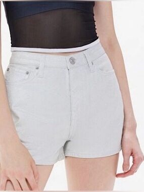 Urban Outfitters BDG Denim High-Rise Shorts Silver Pearl Size 26 NWT